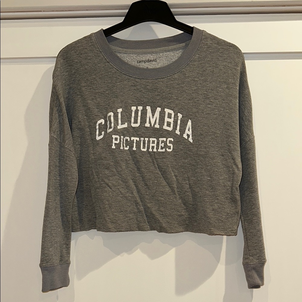 Columbia Pictures Gray Crop Sweatshirt